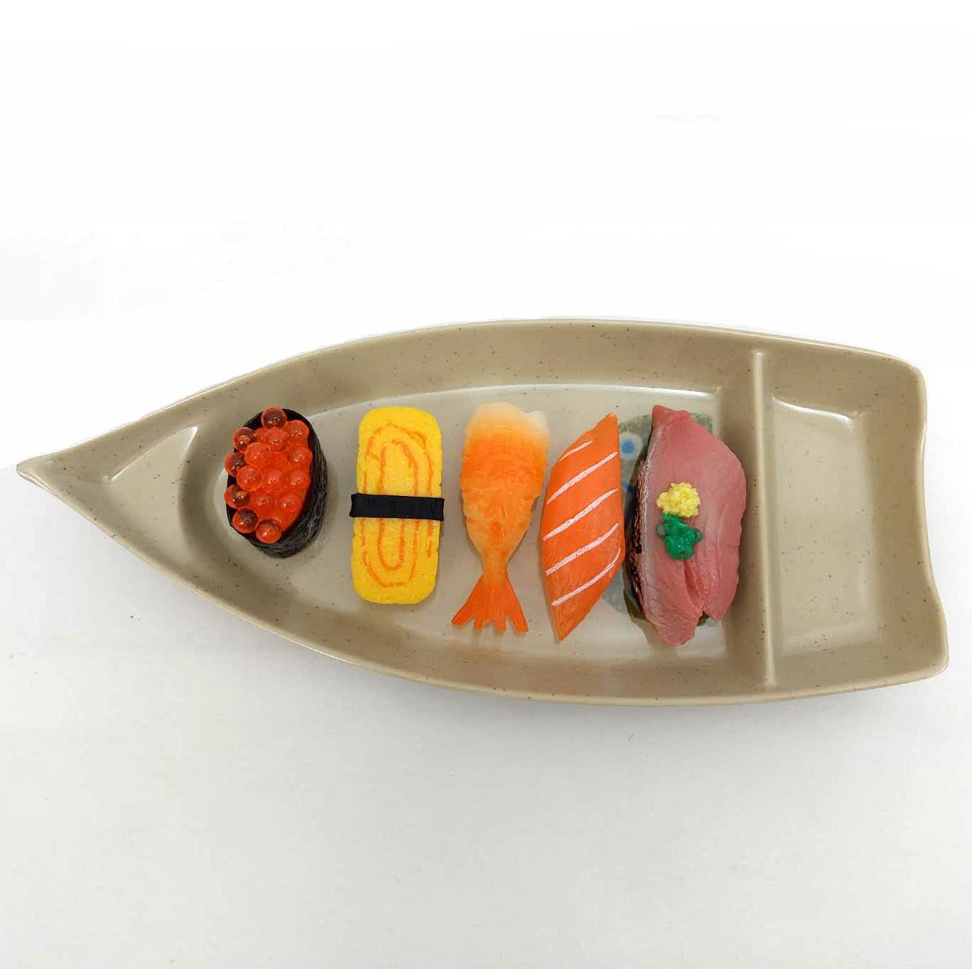 Japanbargain 2347, Sushi Boat Shape Sushi Plate Sashimi Serving Plate Plastic Tray 10 X 4.5 Inch, Green
